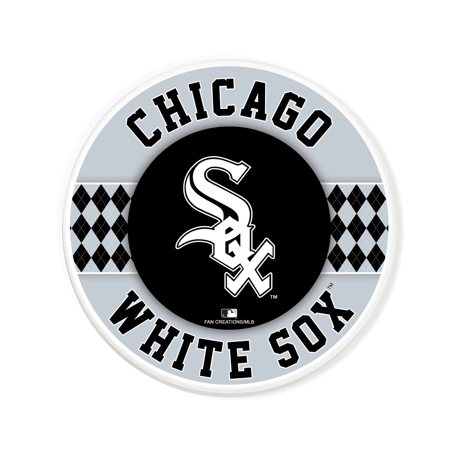 MLB - Chicago White Sox 4 inch Ceramic Argyle Coaster