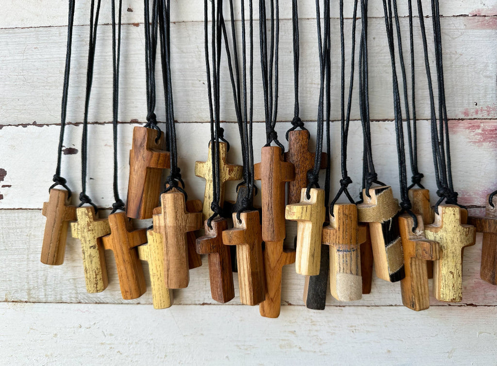 Baseball Bat Wood Cross Necklaces - Small Batch No. 13