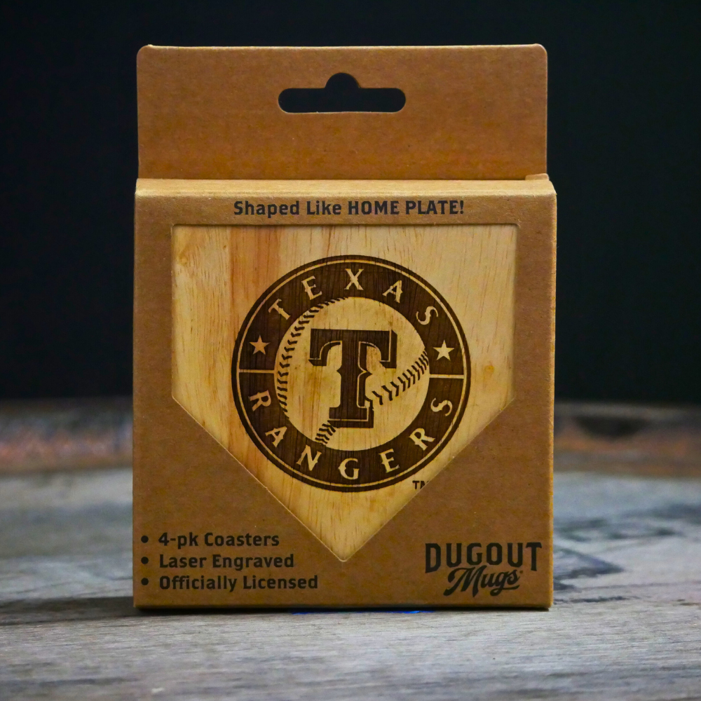 Texas Rangers Dugout Mug® Wood Coaster