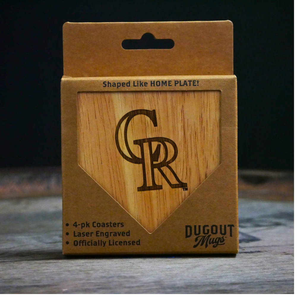 Colorado Rockies Dugout Mug® Wood Coaster