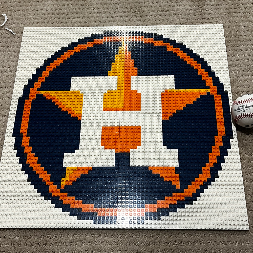 Houston Baseball Logo Photobrick Set