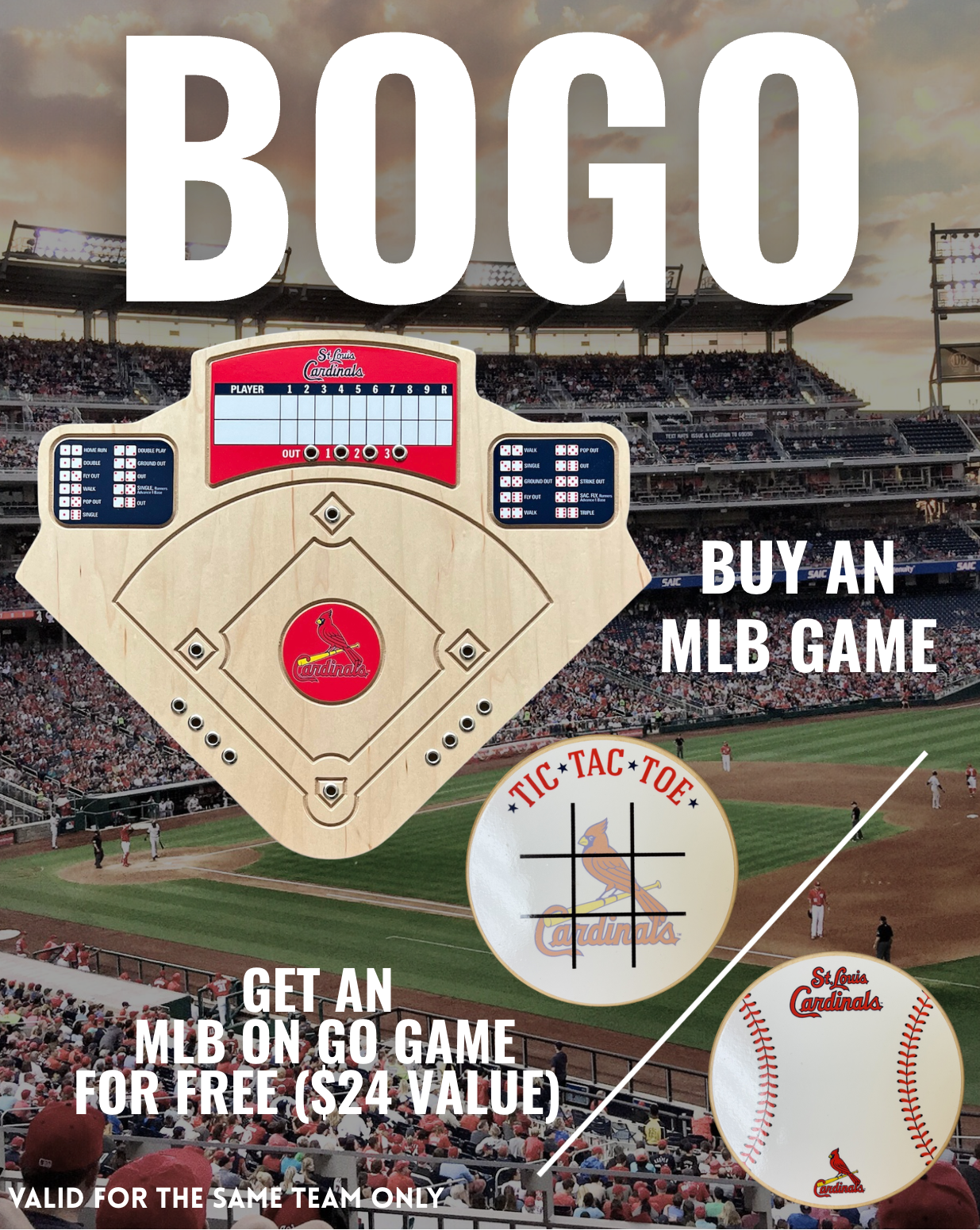BOGO | Choose Your MLB Board Game Get a Free Tic-Tac-Toe Game
