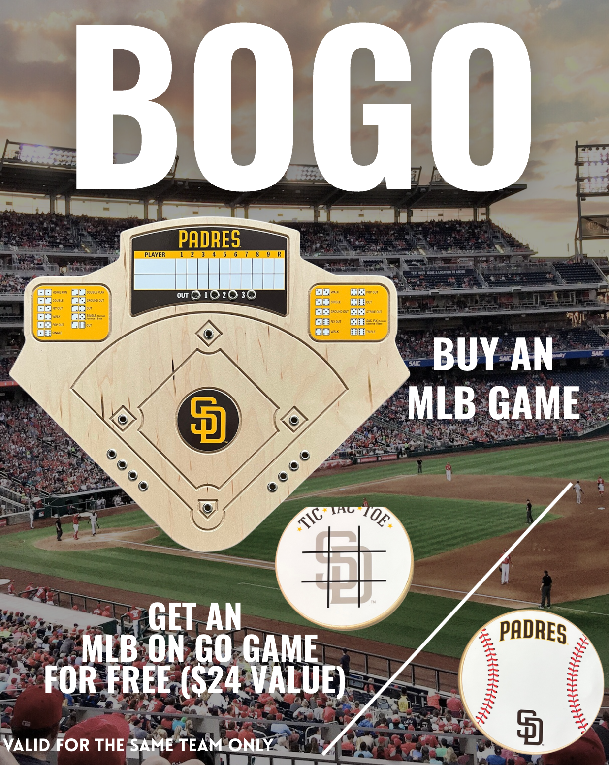 BOGO | Choose Your MLB Board Game Get a Free Tic-Tac-Toe Game