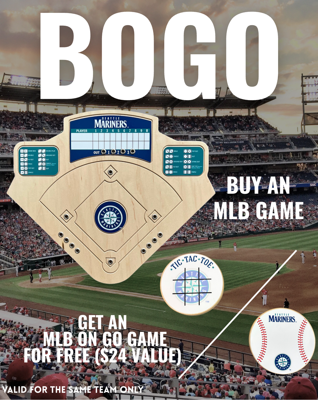 BOGO | Choose Your MLB Board Game Get a Free Tic-Tac-Toe Game