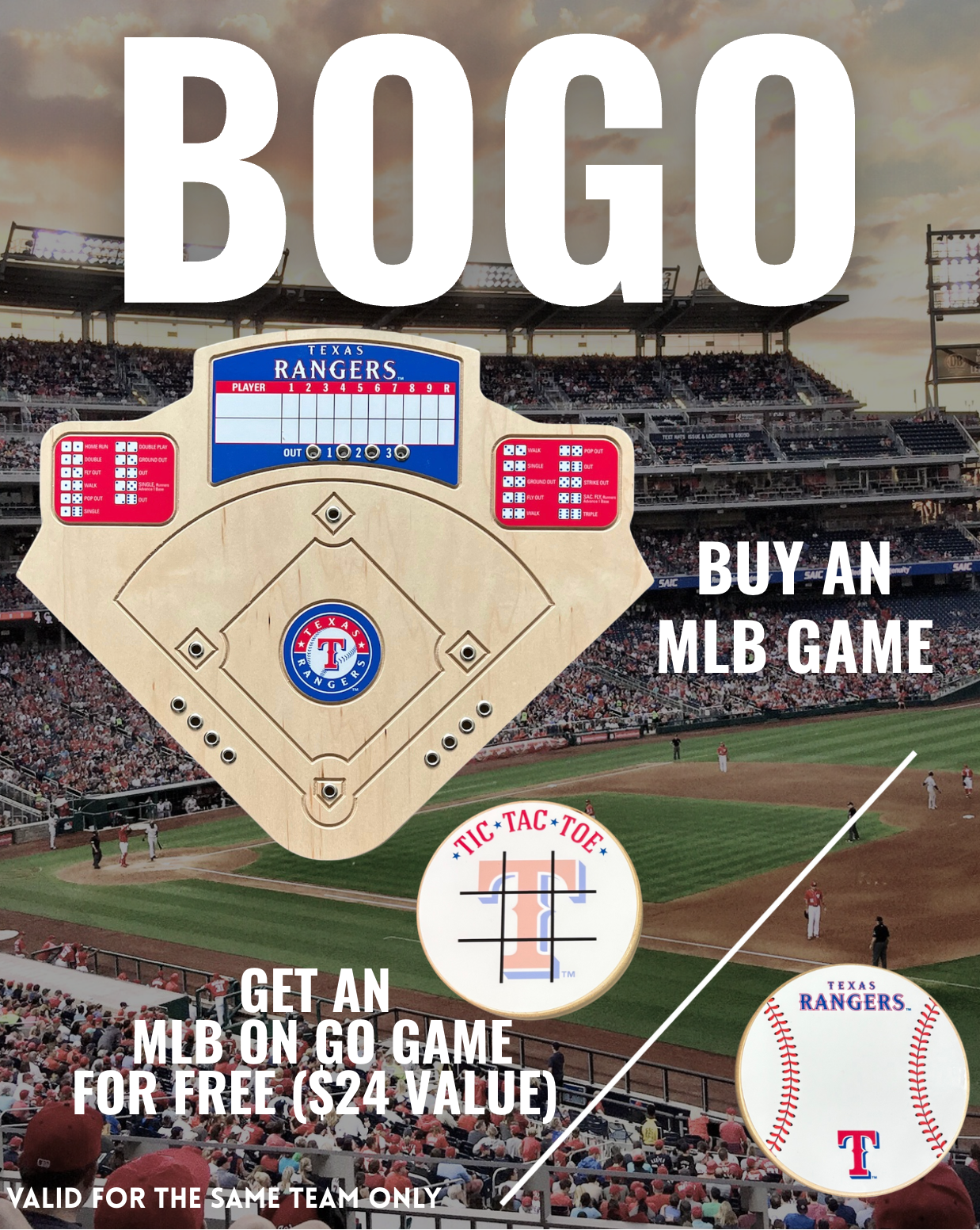 BOGO | Choose Your MLB Board Game Get a Free Tic-Tac-Toe Game