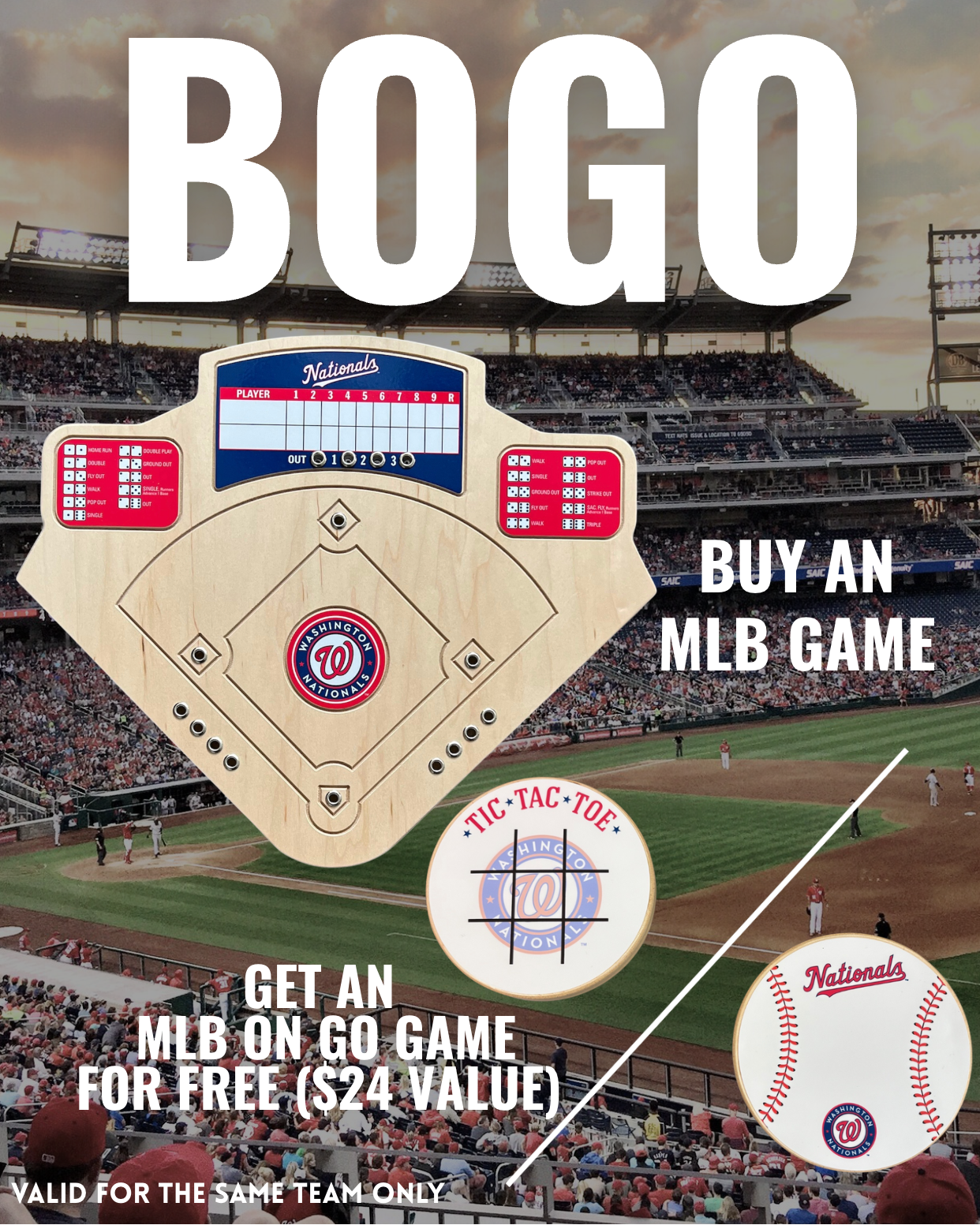 BOGO | Choose Your MLB Board Game Get a Free Tic-Tac-Toe Game