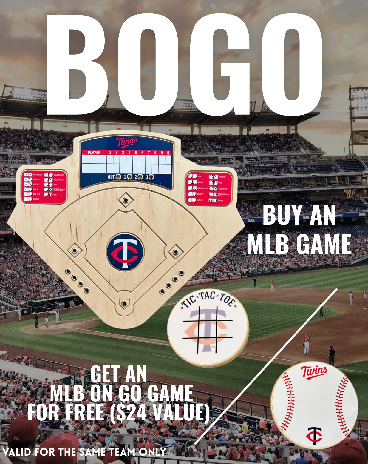 BOGO | Choose Your MLB Board Game Get a Free Tic-Tac-Toe Game