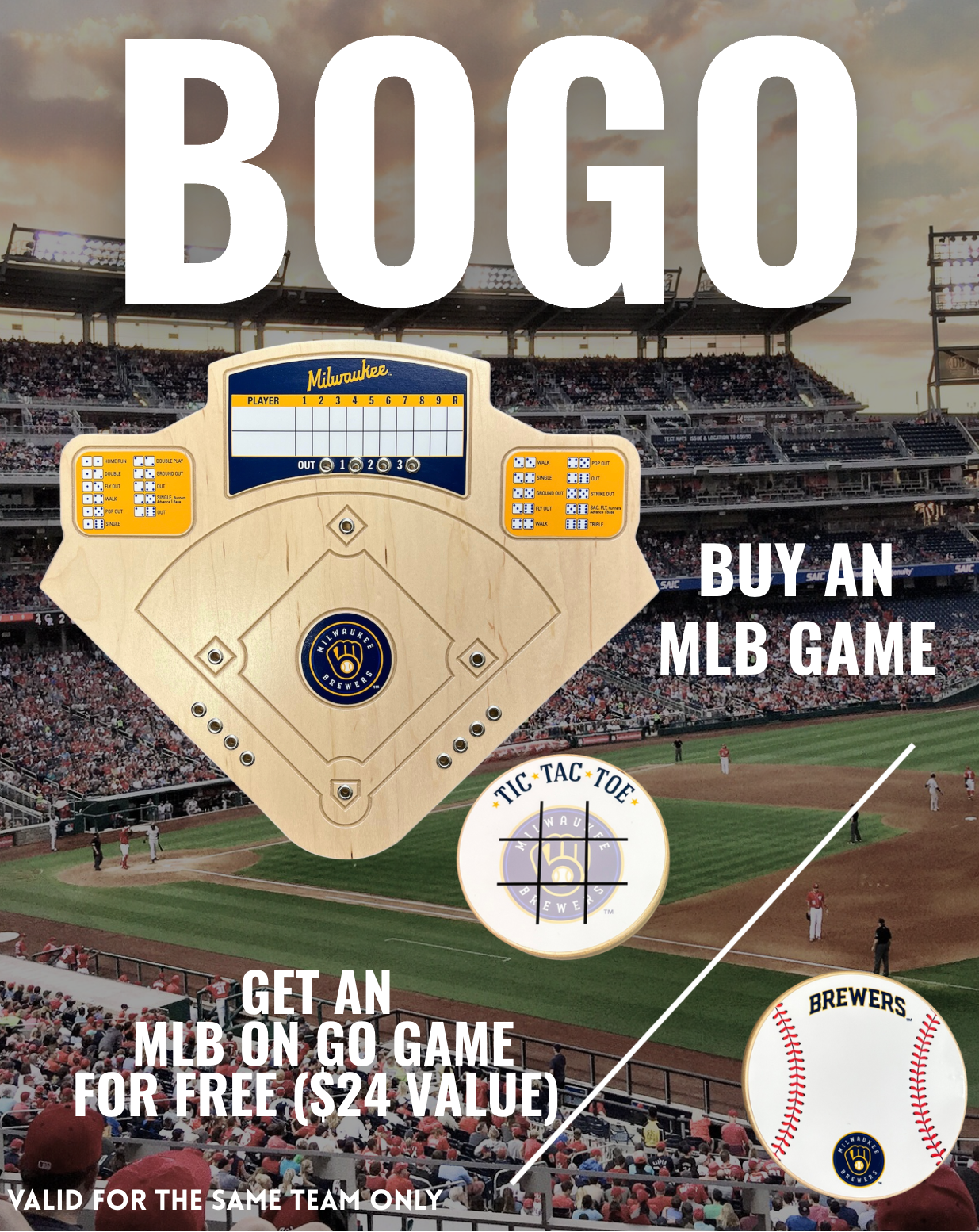 BOGO | Choose Your MLB Board Game Get a Free Tic-Tac-Toe Game
