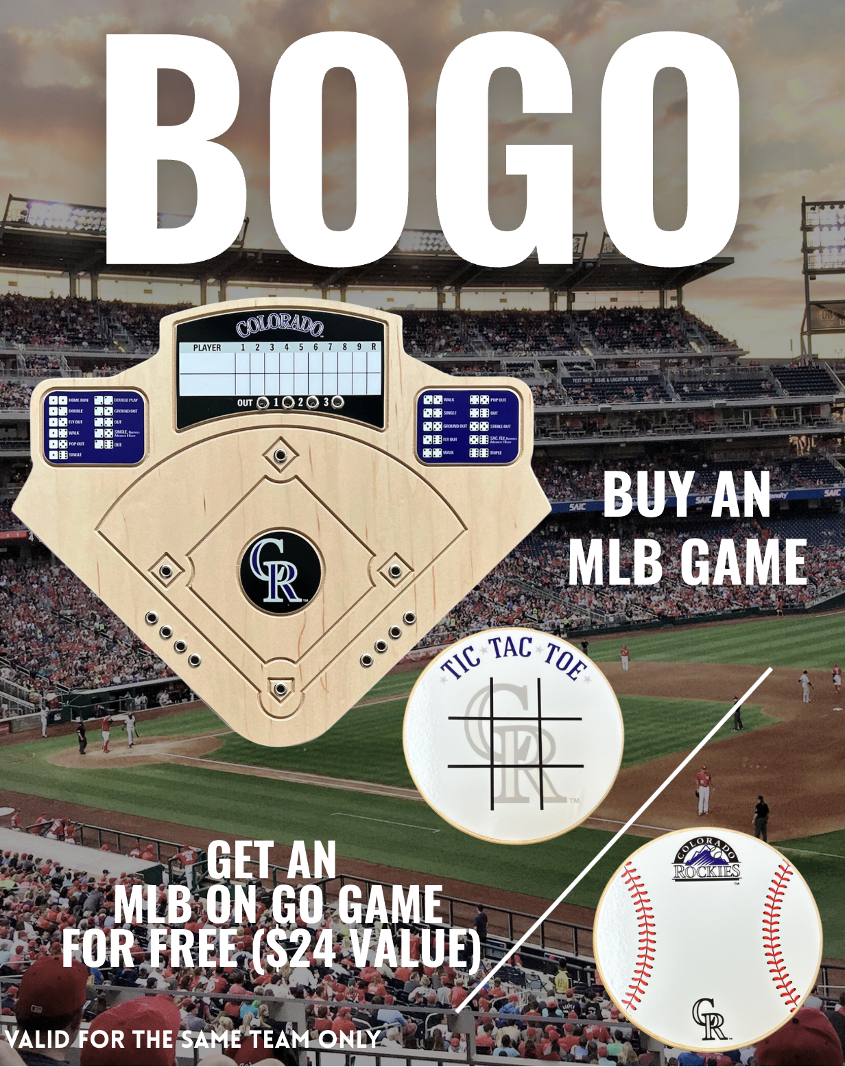 BOGO | Choose Your MLB Board Game Get a Free Tic-Tac-Toe Game