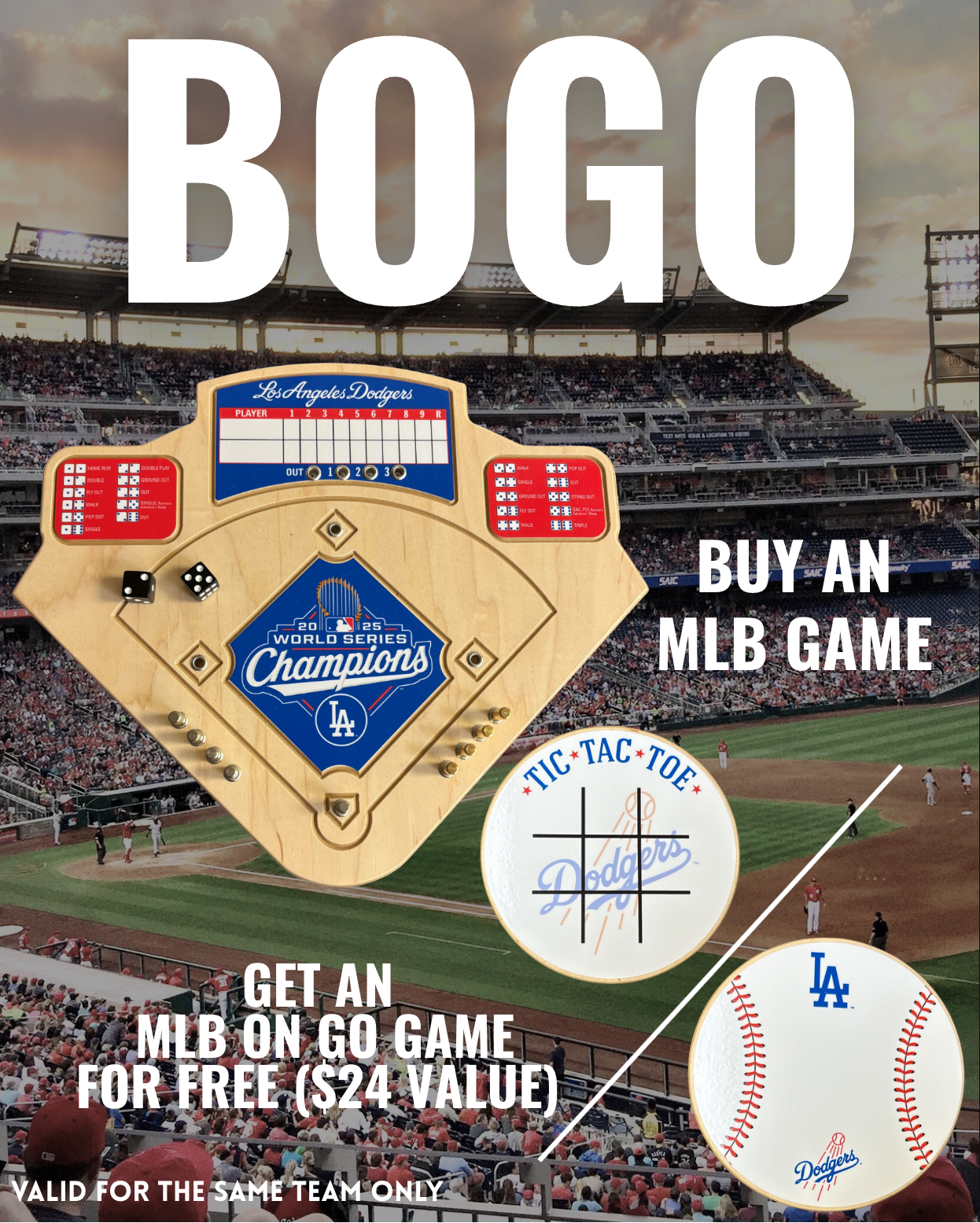 BOGO | Choose Your MLB Board Game Get a Free Tic-Tac-Toe Game