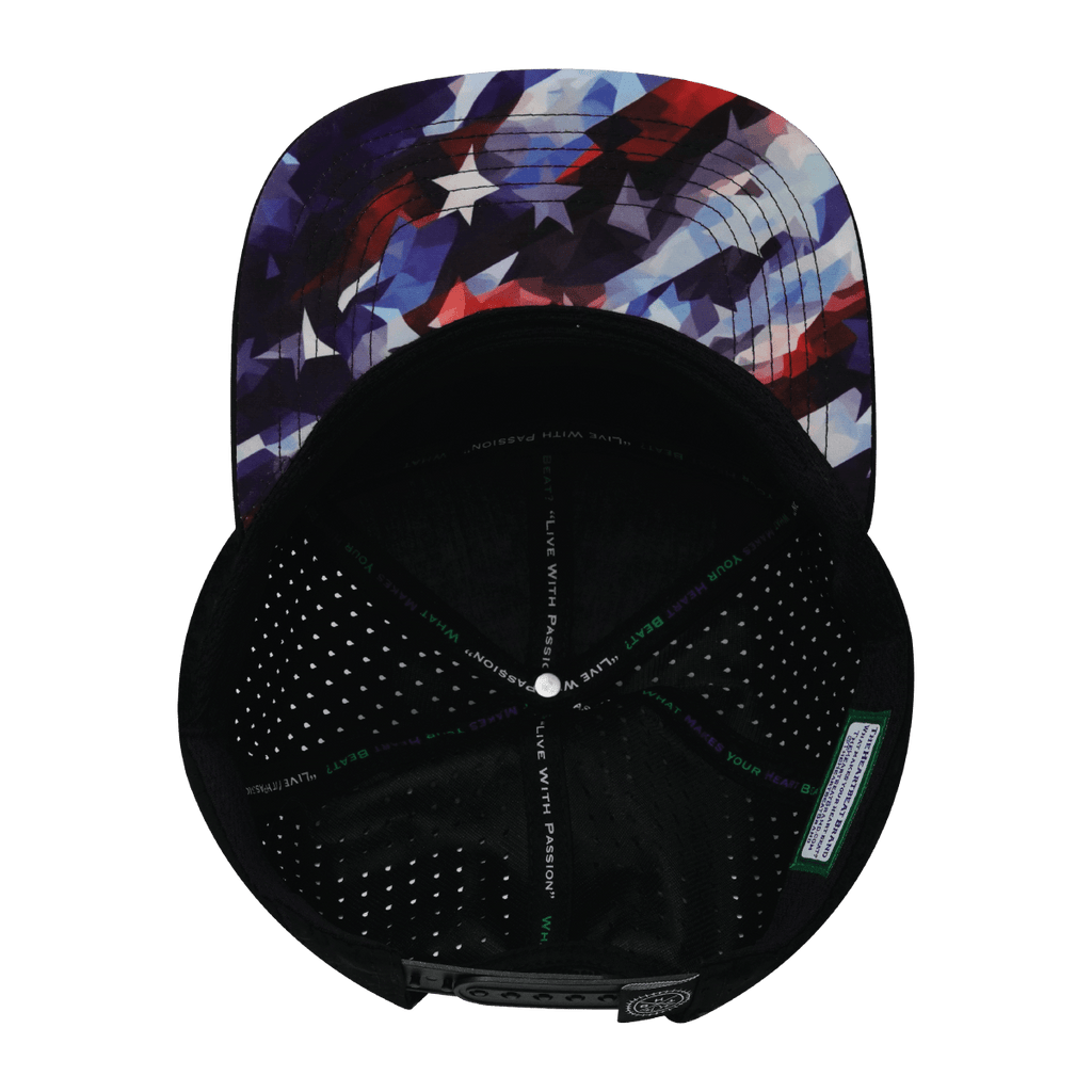 Color Vibes Hat | Flat Bill | Geo Flag - Black - White