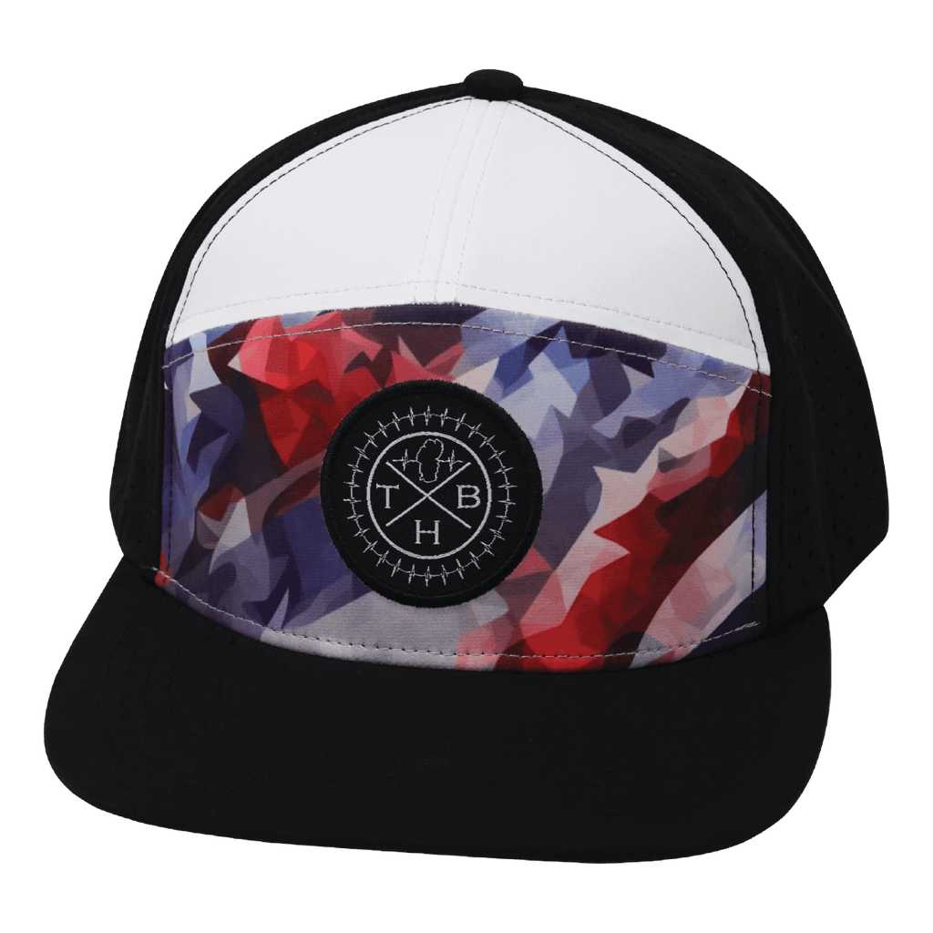 Color Vibes Hat | Flat Bill | Geo Flag - Black - White