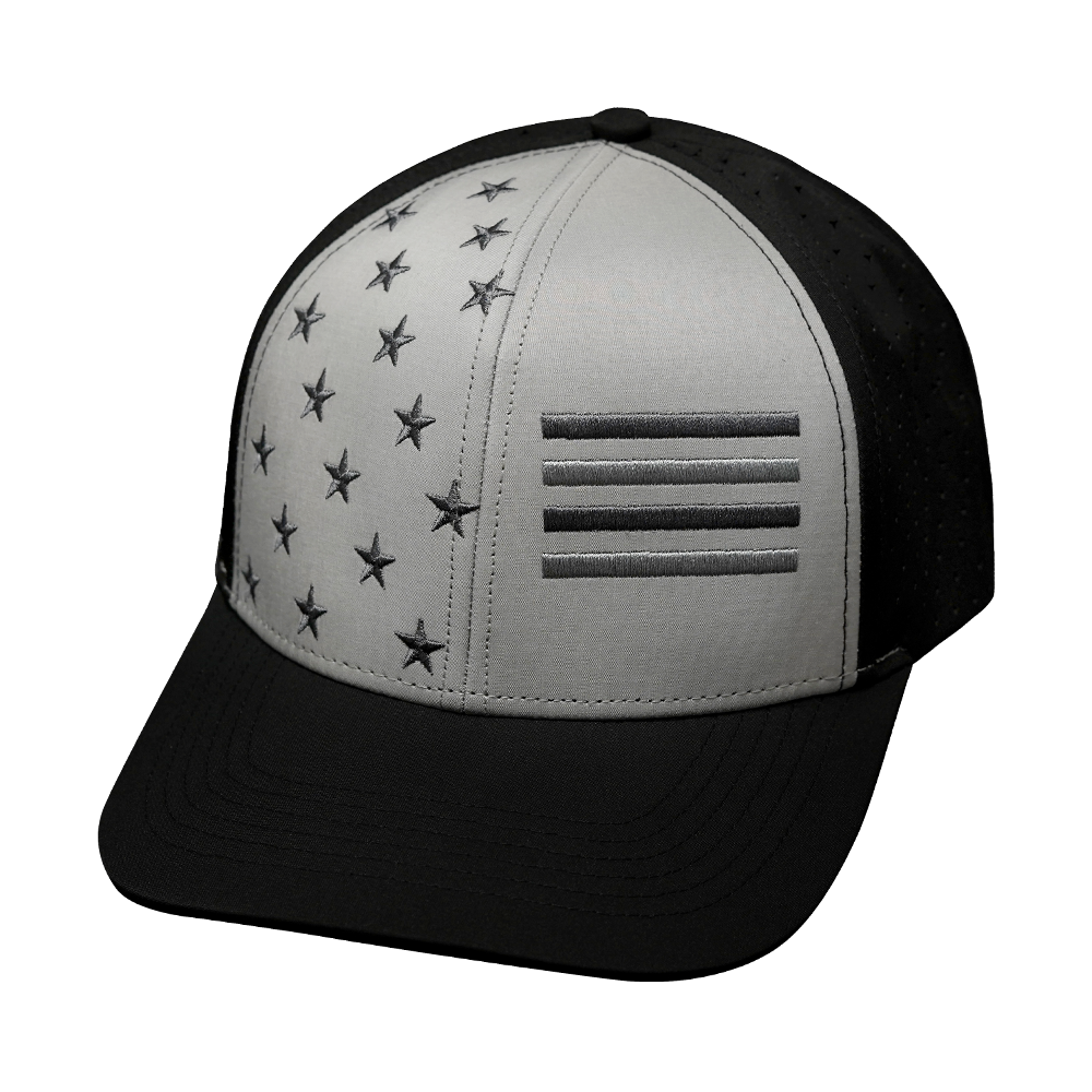 Flag Hat | Baseball Hat Fit | Black - Gray