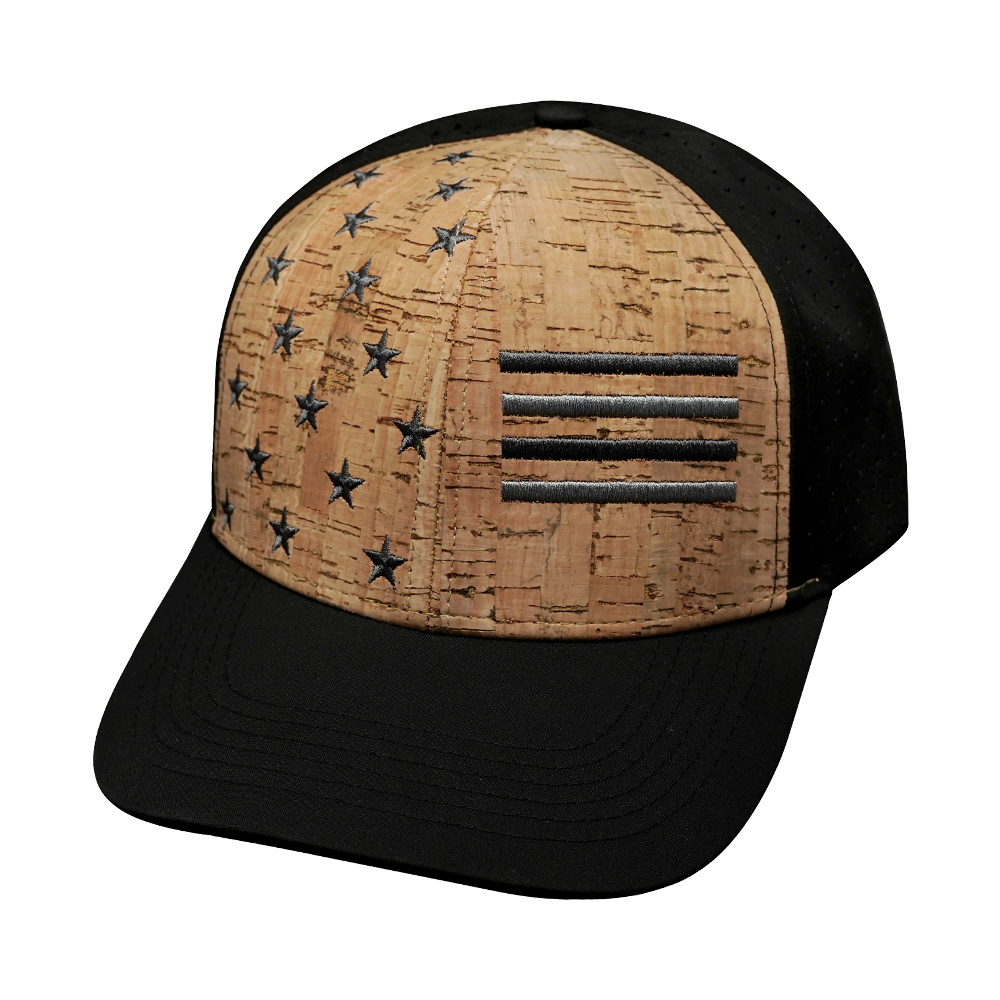 Flag Hat | Baseball Hat Fit | Cork - Black