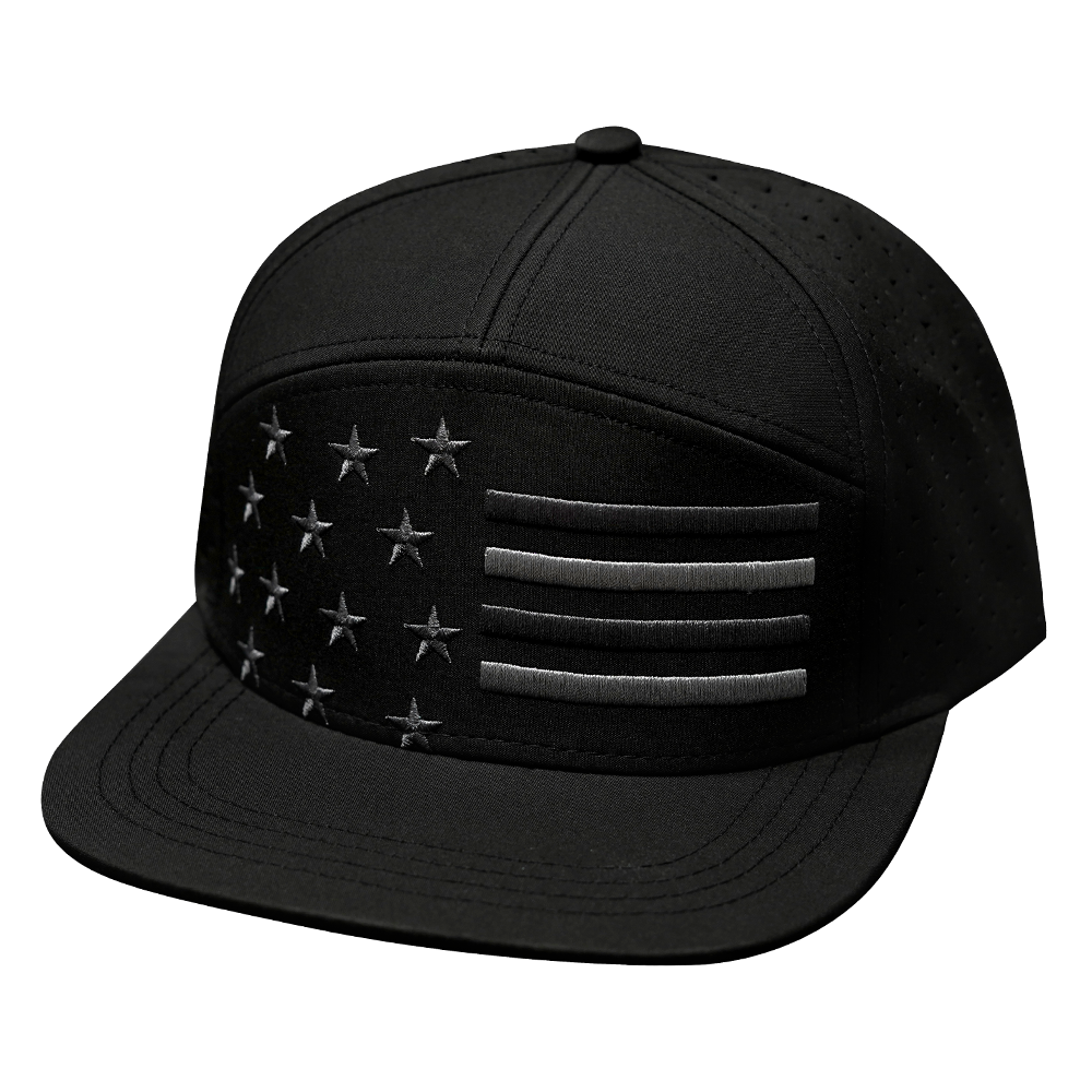 Flag Hat | Flat Bill | Black