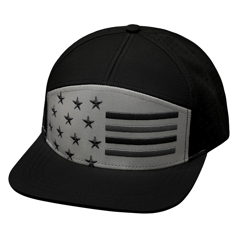 Flag Hat | Flat Bill | Black - Gray