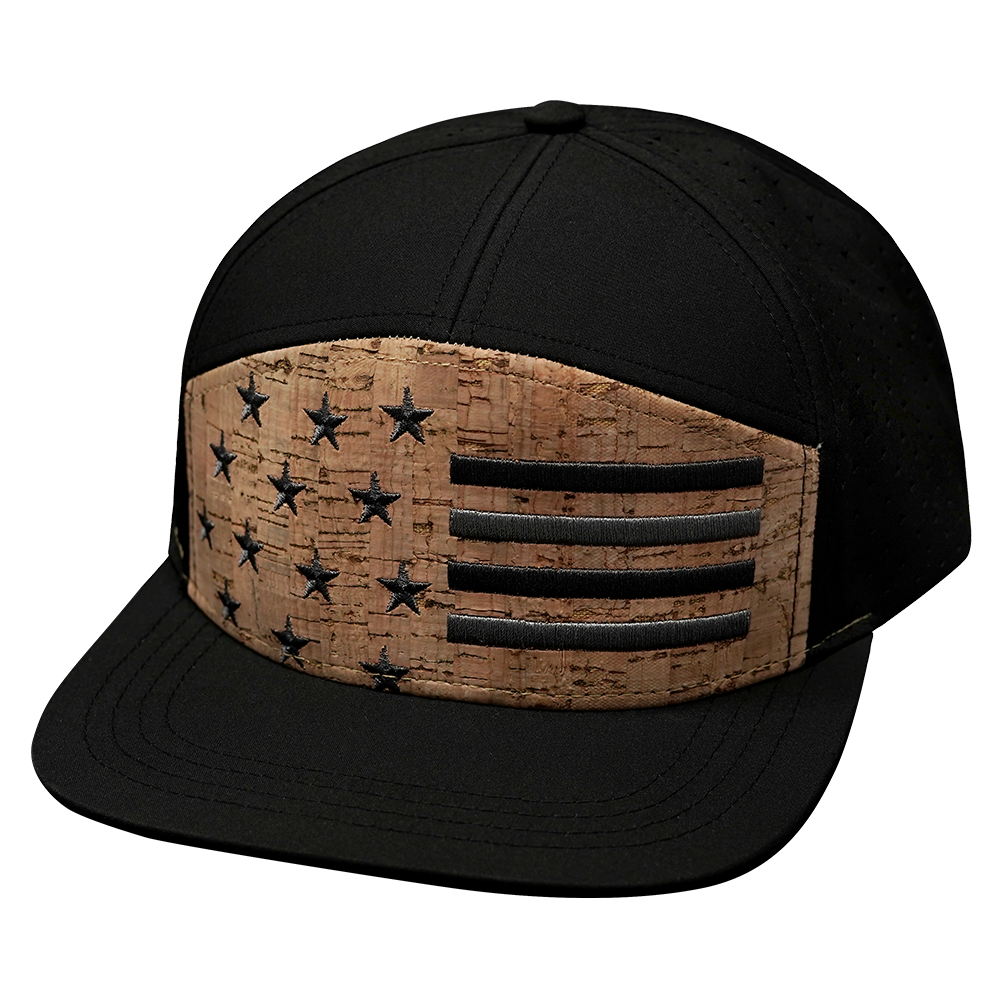 Flag Hat | Flat Bill | Cork - Black