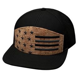 Flag Hat | Flat Bill | Cork - Black