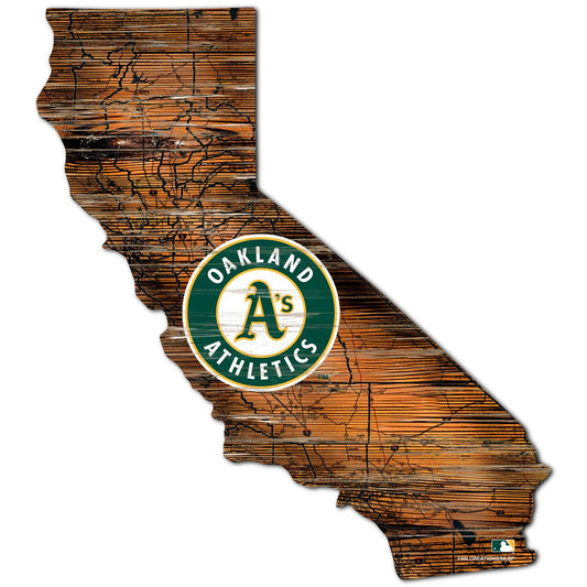Oakland Athletics Distressed State With Logo Sign