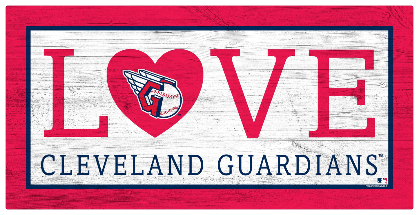 Cleveland Guardians Love 6x12 Sign