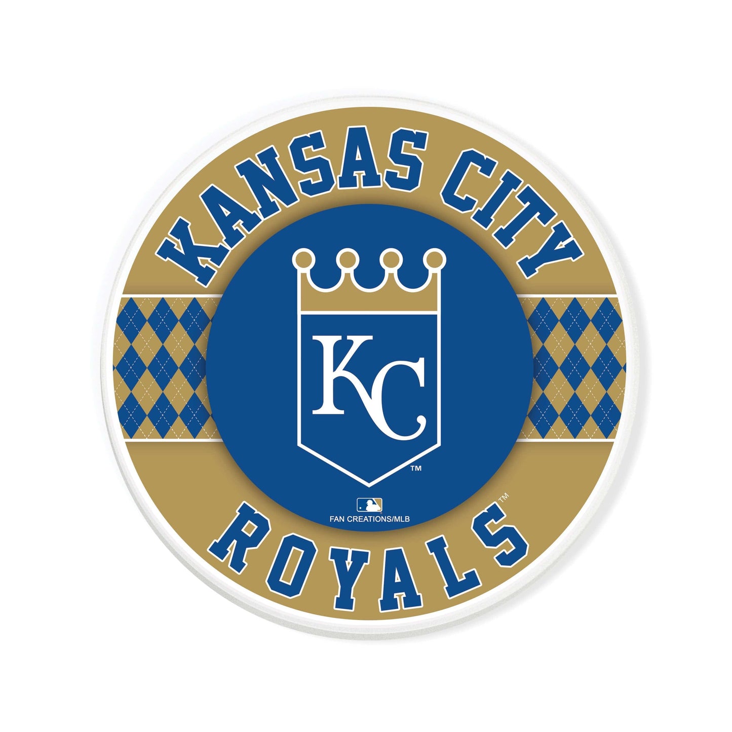 MLB - Kansas City Royals 4 inch Ceramic Argyle Coaster