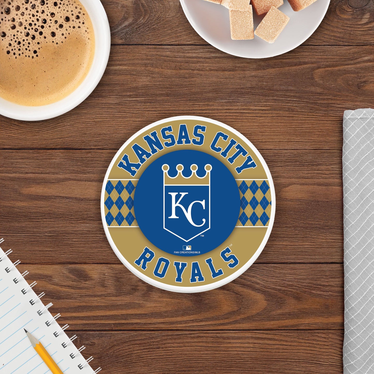 MLB - Kansas City Royals 4 inch Ceramic Argyle Coaster