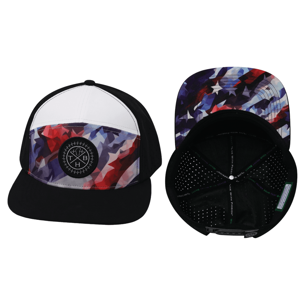 **YOUTH** Color Vibes Hat | Flat Bill | Geo Flag - Black - White