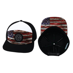 **YOUTH** Color Vibes Hat | Flat Bill | Vintage Flag - Black - White