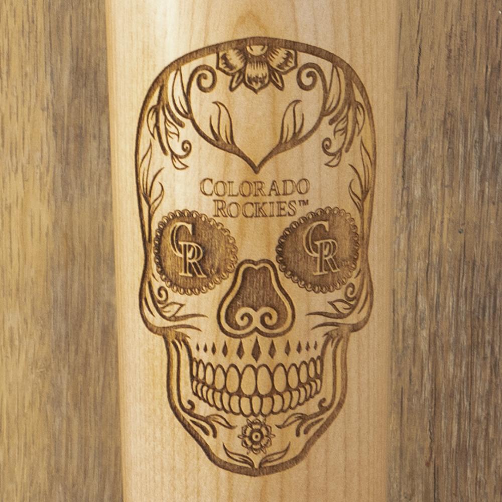 Colorado Rockies Sugar Skull Baseball Bat Mug Details