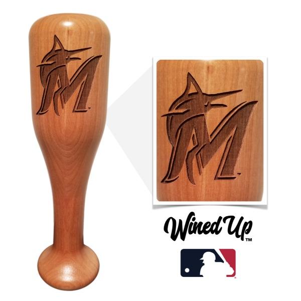 baseball bat wine glass Miami Marlins M