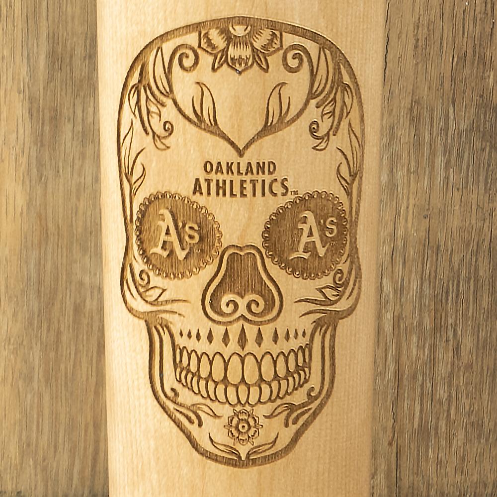 Oakland Athletics Sugar Skull Baseball Bat Mug Details