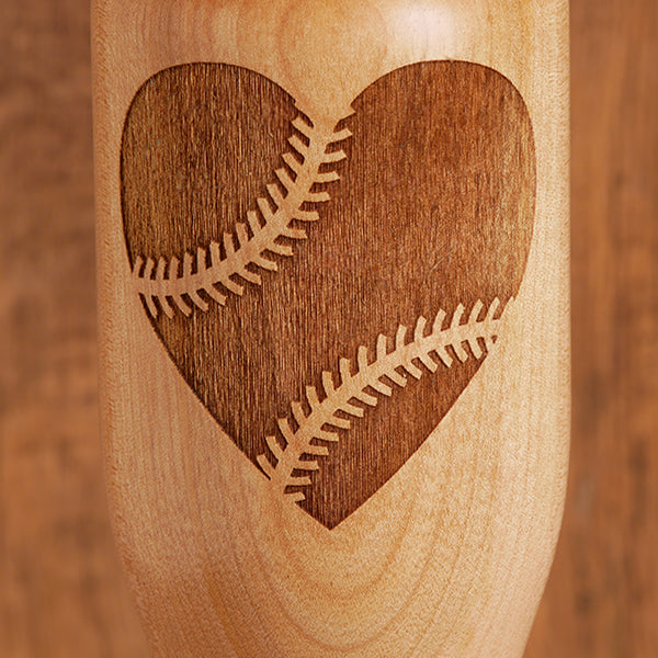 Baseball Bat Wined Up Heart with Laces | Dugout Mugs®